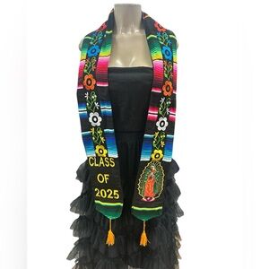 Guadalupe Graduation Stole Class of 2025 Black